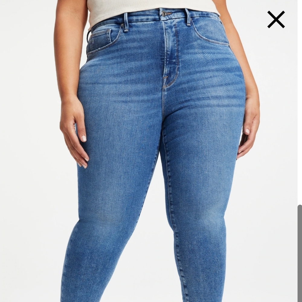 Good American, Good Legs Deep V Yoke, Size 14
